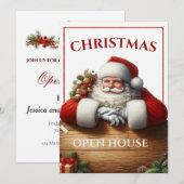 Elegante kerstman open huis uitnodiging (Voorkant / Achterkant)