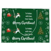 Elegante kerstman slee eenhoorn personaliseren groot cadeauzakje (Achterkant)