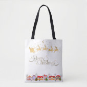 Elegante kerstman slee Kerstmis Tote Bag (Voorkant)