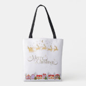 Elegante kerstman slee Kerstmis Tote Bag (Achterkant)