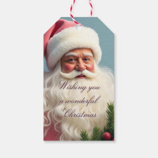 Elegante Kerstman Vakantie Cadeaulabel