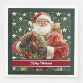 Elegante Kerstman Waterverf Kerstservetten Servet (Voorkant)