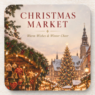 Elegante kerstmarktgroet, wintervakantie bier onderzetter