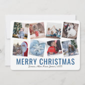 Elegante Kerstmis Aangepaste Foto Collage Feestdagenkaart (Voorkant)
