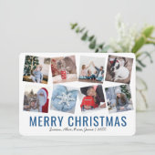 Elegante Kerstmis Aangepaste Foto Collage Feestdagenkaart (Staand voorkant)