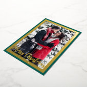 Elegante Kerstmis Aangepaste Fotolijst Folie Feestdagenkaart (Gedraaid)