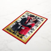 Elegante Kerstmis Aangepaste Fotolijst   Folie Feestdagenkaart (Gedraaid)