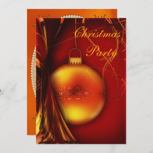 Elegante Kerstmis Bauble Dubbelzijdig Kaart (Voorkant / Achterkant)