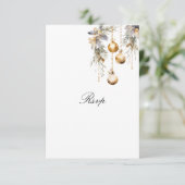 Elegante Kerstmis Bloemen RSVP-kaart RSVP Kaartje (Staand voorkant)