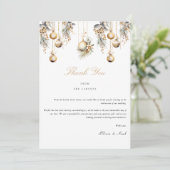 Elegante Kerstmis Bloemenwinter Dank u kaart (Staand voorkant)