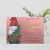 Elegante Kerstmis Bokeh Tree Party Goud Roze Kaart (Staand voorkant)