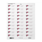 Elegante Kerstmis Bruiloft Roze Poinsettias Bloeme Etiket (Full Sheet)