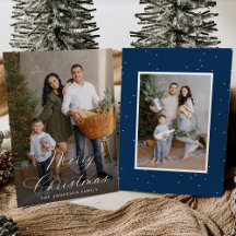 Elegante Kerstmis Calligrafie Navy 2 Foto