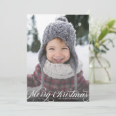 Elegante Kerstmis Calligrafie Script Foto Feestdagenkaart (Staand voorkant)