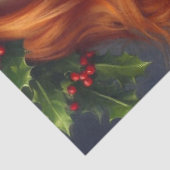 Elegante Kerstmis Dame Met Rood Haar  Tissuepapier (Detail)