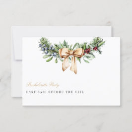 Elegante Kerstmis Decoratie Bachelorette Feestkaar Kaart