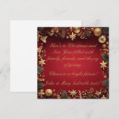 Elegante Kerstmis en Nieuwjaar Groeten Feestdagenkaart (Voorkant / Achterkant)