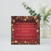 Elegante Kerstmis en Nieuwjaar Groeten Feestdagenkaart (Staand voorkant)