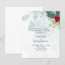 Elegante Kerstmis en winter waterverf bruiloft