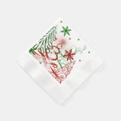 Elegante Kerstmis, Feestdag, Rood en Groen Servetten (Hoek)