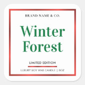 Elegante Kerstmis Feestelijke Kleuren Kaars Verpak Vierkante Sticker (Voorkant)