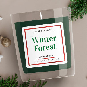 Elegante Kerstmis Feestelijke Kleuren Kaars Verpak Vierkante Sticker