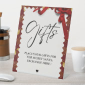 Elegante Kerstmis Geheim Kerstman Geschenken Excha Reclamebord Met Voetstuk (Insitu)