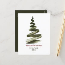 Elegante Kerstmis Groene Boom Aquarel