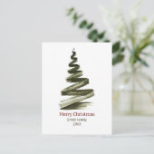 Elegante Kerstmis Groene Boom Aquarel Briefkaart (Staand voorkant)