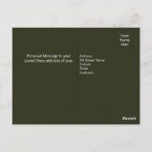 Elegante Kerstmis Groene Boom Aquarel Briefkaart (Achterkant)