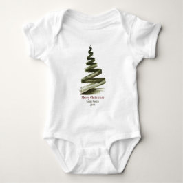 Elegante Kerstmis Groene Boom Aquarel Romper