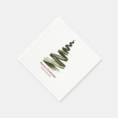 Elegante Kerstmis Groene Boom Aquarel Servet (Hoek)