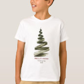 Elegante Kerstmis Groene Boom Aquarel T-shirt (Voorkant)