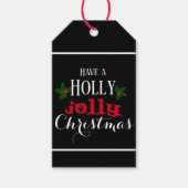 Elegante Kerstmis Holly Jolly Red Berry Typografie Cadeaulabel (Voorkant)