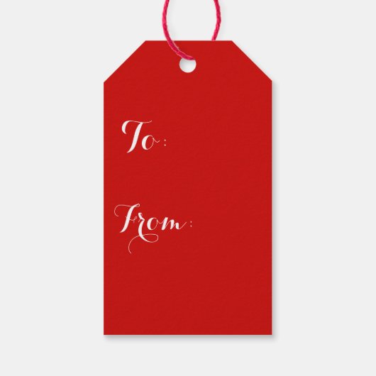 Elegante Kerstmis Holly Jolly Red Berry Typografie Cadeaulabel (Achterkant)