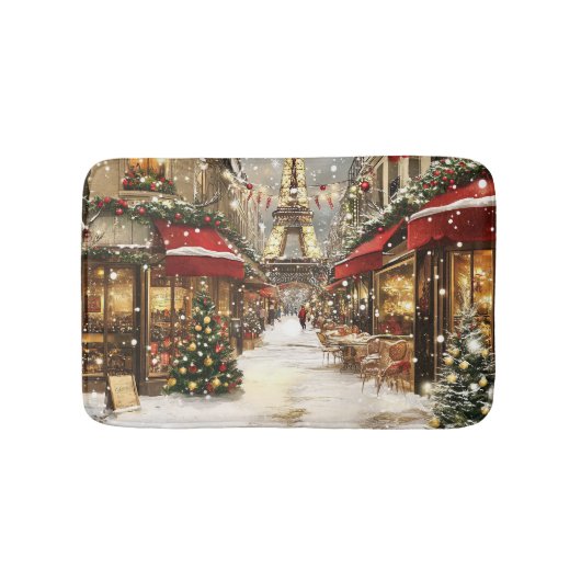 Elegante Kerstmis in Parijs Vakantie Badmat (Voorkant)