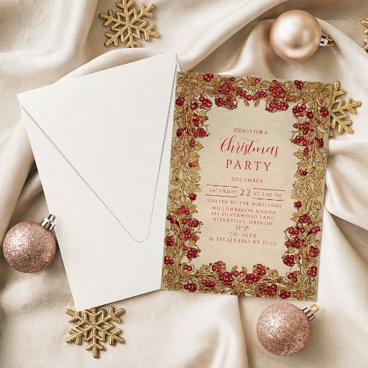 Elegante Kerstmis met Goudblad Kaart