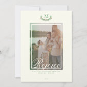 Elegante Kerstmis monogram foto Kerstkaart (Voorkant)