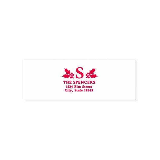 Elegante Kerstmis Monogram Zelfinktende Stempel (Design)