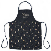 Elegante Kerstmis Navy Sneeuwman Naam's Keuken