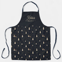 Elegante Kerstmis Navy Sneeuwman Naam's Keuken