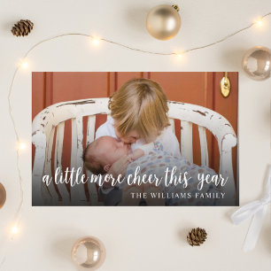 Elegante Kerstmis Nieuwe Baby Foto Vakantiekaart