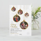 Elegante Kerstmis Ornament Foto Kaart (Staand voorkant)