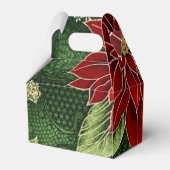 Elegante Kerstmis Poinsettia Gable Favor Box Bedankdoosjes (Achterkant)