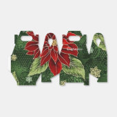 Elegante Kerstmis Poinsettia Gable Favor Box Bedankdoosjes (Uitgevouwen)