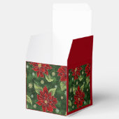 Elegante Kerstmis Poinsettia Rode Kubus Favor Box Bedankdoosjes (Geopend)