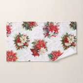 Elegante Kerstmis Poinsettias en Damask Bad Handdoek (Handdoek)