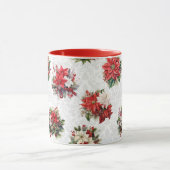 Elegante Kerstmis Poinsettias en Damask Mok (Midden)