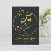 Elegante Kerstmis Religieus Kerstflat Feestdagenkaart (Staand voorkant)