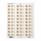 Elegante Kerstmis Retro Rode Rendieren Etiket (Full Sheet)